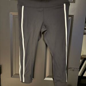 JoyLab Black Leggings with White Side Stripes